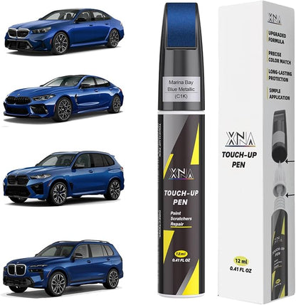 XNA Marina Bay Blue Metallic(C1K) for BMW Touch Up Paint, Car Scratch Remover for Nicks and Chips Repair, 2-In-1 Quick & Easy Fix Car Scratch Repair Kit with Exact Color-Matched