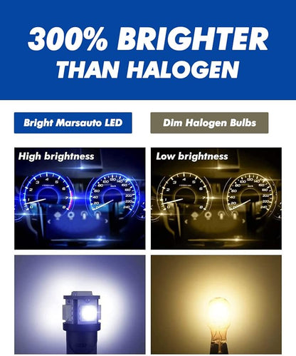Marsauto 194 LED Bulb Blue 168 T10 2825 5SMD No Polarity Replacement Bulbs for Car Dome Map Door Courtesy License Plate Dashboard Lights Lamp 12V