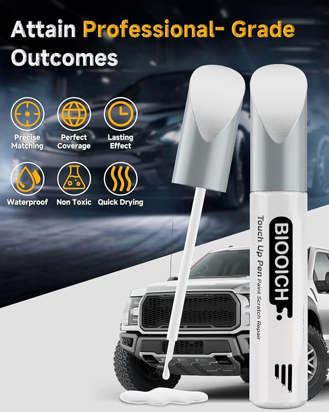 Touch Up Paint Pen Exact Color Match Car Chip and Scratch Repair (for Ford, White Platinum Metallic Tricoat(UG))