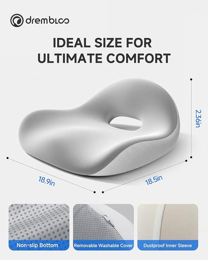 Extra Large Seat Cushion, Premium Memory Foam Office Chair Cushions for Long Sitting Sciatica & Tailbone & Back Pain Relief, Ergonomic Pressure Relief Seat Cushions for Car, Desk Chair