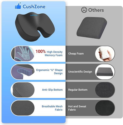 XXL Seat Cushion Office Car Seat Cushion, Memory Foam Cushion for Office Chair, Car Seat, Airplane, Bleacher Non-Slip Chair Pad, Butt Pillow for Desk, Wheelchair, Car