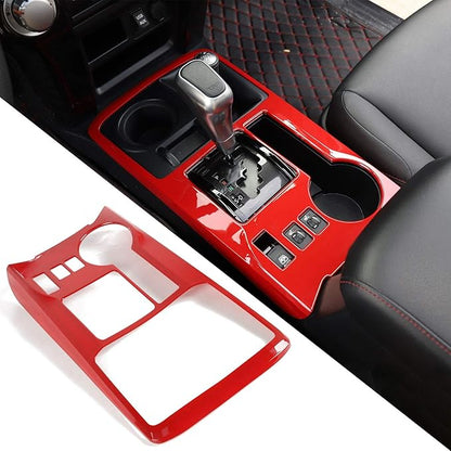 JeCar Center Console Gear Shift Panel Cover Interior Trim Accessories for Toyota 4Runner 2010-2023 (Red)