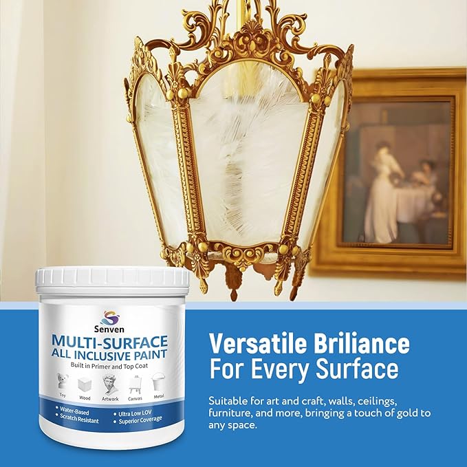 Gold Paints 150ml Metallic Liquid Gold Leaf Paint Rich Golds Paint for Metal, Wood, Canvas, Appliance, Furniture, Clay DIY, & Art Handcrafts Fast Drying Acrylic Metallic Finish Artwork & Home Décor