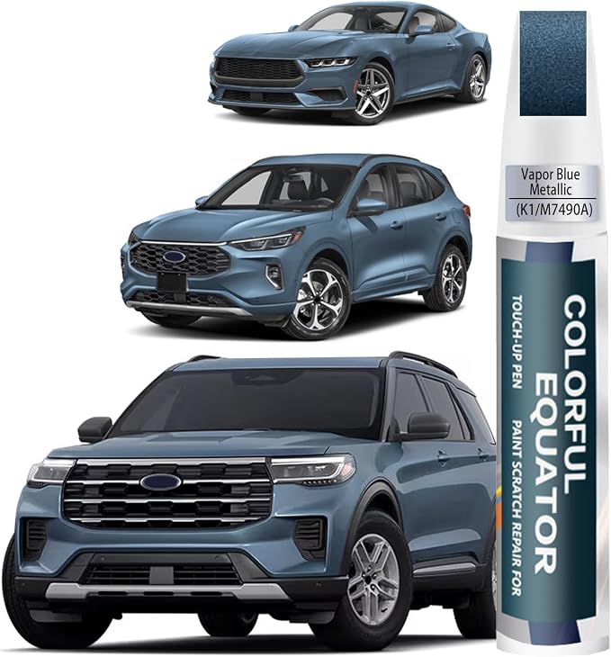 K1/M7490A Vapor Blue Metallic Touch Up Paint for Ford, Car Paint Pen Scratch Repair Two-In-One Touch Up Paint, Premium Car Scratch Remover for Deep Scratches