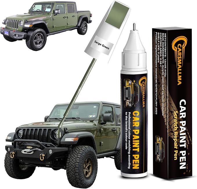 Touch Up Paint for Jeep Sarge Green(PGG), Color Exact Match Auto Paint Repair Pen Fix Chips and Nicks Scuff