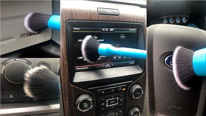 Ultra-Soft Detailing Brush Set, Comfortable Grip and Scratch-Free Cleaning for Exterior, Interior Panels, Emblems, Badges, Gauge Cluster, Infotainment Screen