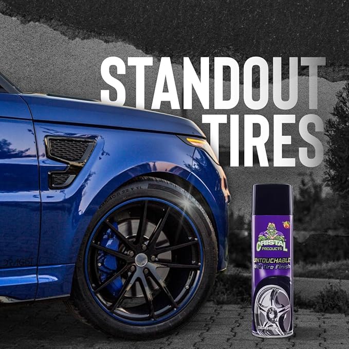 Untouchable TireShine Spray Spray 4PK – Long-Lasting Wet Tire Finish for Deep Gloss & Protection – Waterproof, No-Sling Formula, Easy Application Tire Shine & Cleaner (52 oz Total)