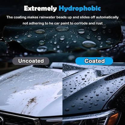Quick Effect Coating Agent for Car - 500ML Hydrophobic Ceramic Coating Spray for Car with UV Protection, Water Beading Paint Protection, Deep Gloss Shine, Long Lasting Polish Spray Wax