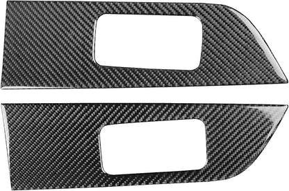 Premium Carbon Fiber Compatible with Ford Edge 2011-2014 2012 2013 SEL/Limited/SE/Sport Accessories Car Rear Door Handle Panel Cover Interior Trim Sticker Decal Black 2PCS