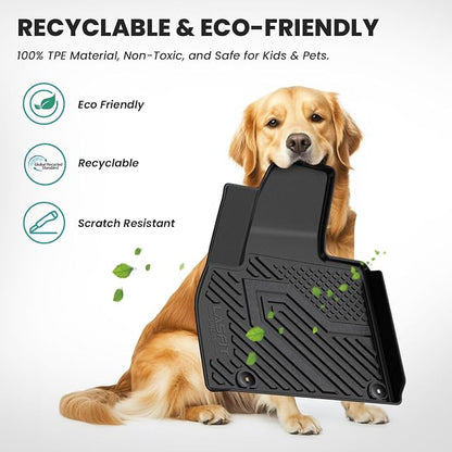 LASFIT Floor Mats for Kia Telluride 2025 2024 2023 2022 2021 2020, All Weather TPE Custom Fit Floor Liners 1st & 2nd & 3rd Row Car Mats Accessories, Black