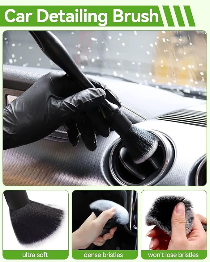 8Pcs Car Wash Kit, 62’’ Car Wash Brush with Long Handle, Microfiber Carwash Kit Set, Car Washing Supplies for Cars RV Truck Exterior