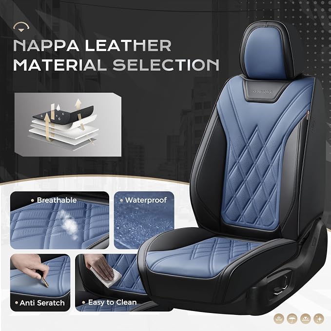 Coverado Car Seat Covers, Front Covers for Cars, Car Seat Cover Front Seats, Car Seat Protector Waterproof, Leather Car Seat Cushion, Universal Interior Covers Seat Protectors for Most Cars