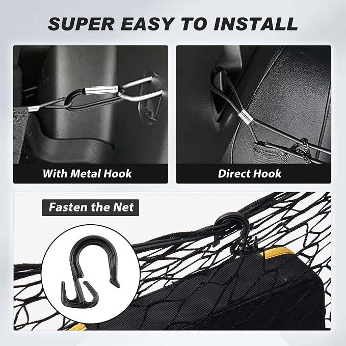 Karltys Cargo Net for Toyota RAV4 2019-2026 Trunk Net | Envelope Style Elastic Mesh Net | Heavy Duty Metal Hooks | Toyota RAV4 Accessories