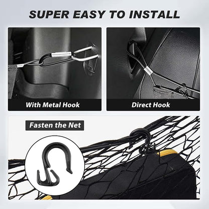 Karltys Cargo Net for Jeep Grand Cherokee L 2021-2026 Trunk Net | Envelope Style Elastic Mesh Net | Heavy Duty Metal Hooks | Jeep Grand Cherokee L Accessories