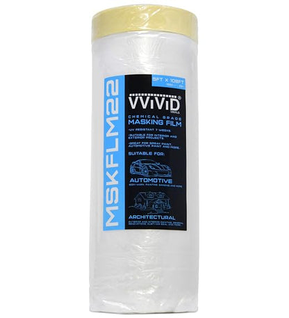 VViViD Chemical Grade Heavy-Duty Self-Adhesive Tape and Drape Masking Film Plastic Drop Cloth (1 Pack (60" x 108ft))