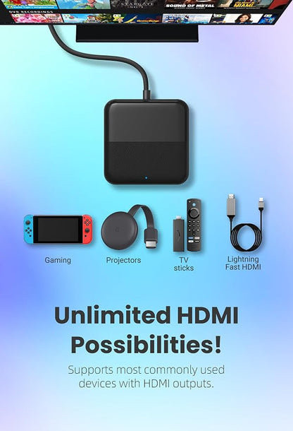 Car TV Mate PRO 2025-Stick Converter,HDMI & Wireless CarPlay Android Auto Adapter, No Latency,HDMI to USB Port Converter Work for Cars 2016+ with Wired carplay,Plug & Play