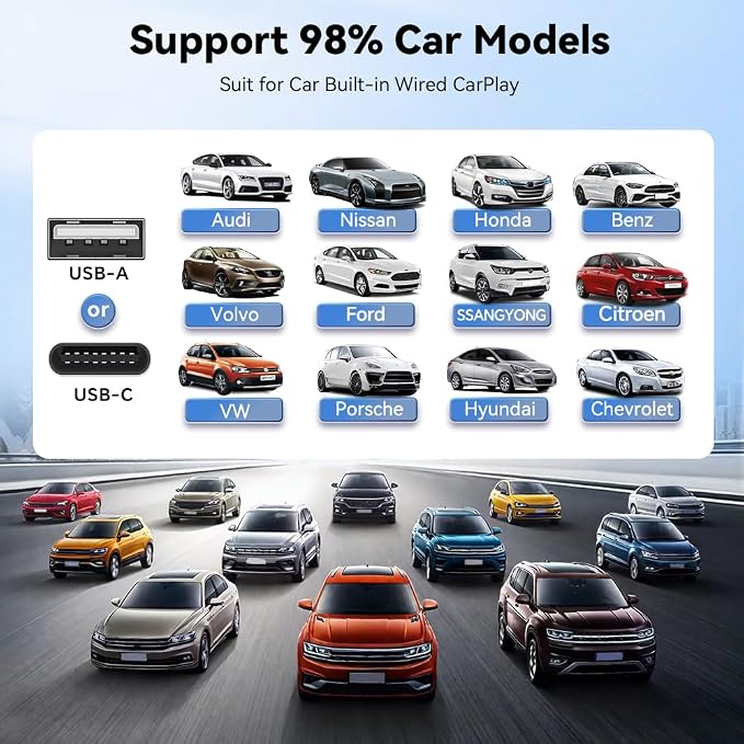 Carlinkit FireDrive Link Pro HDMI Car TV Converter for Fire TV Stick Streaming, Wireless Apple CarPlay & Android Auto Adapter, Compatible with Wired CarPlay Cars, 3 in 1 Dongle, Plug & Play