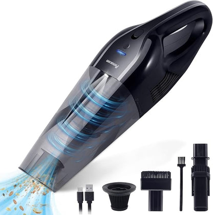 pemacom Portable Handheld Vacuum Cordless – 10,000Pa Suction Power, Lightweight 1.8 lbs, Washable HEPA Filter, LED Light, Quiet, 800ml Dustbin, Perfect for Home