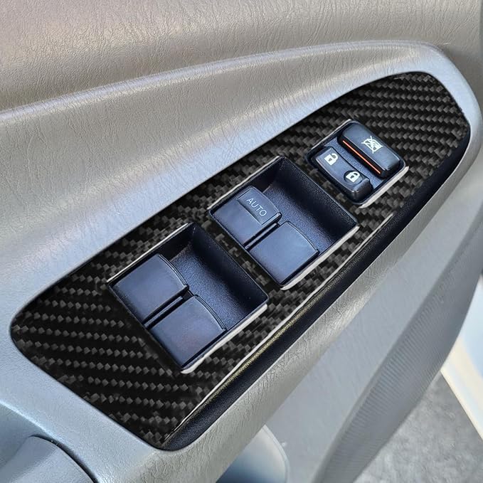 NVCNX Real Premium Carbon Fiber for Toyota 2nd Gen Tacoma Accessories 2012-2015 2013 2014 Car Door Window Switch Panel Cover Interior Trim Thick Overlay Sticker Decal 4PCs - for 4-Door