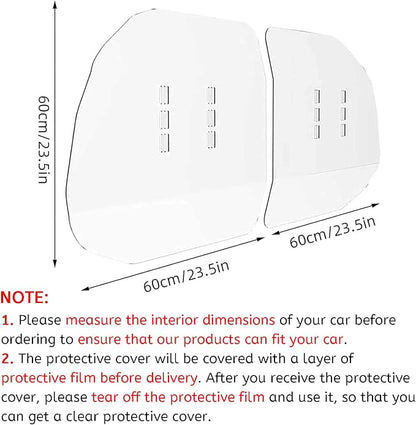 Car Taxi Partition Sneeze Guard, Transparent Plexiglass Barrier with Hook and Loop Strap Acrylic Partition Isolation Protective Shield