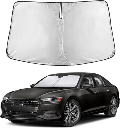EcoNour Windshield Sunshade Compatible for Audi A6 2019-2023 2024 2025, Sun Visor for Front Windshield & Window Sun Shade Cover, UV Heat Blocker & Protector, Car Accessories