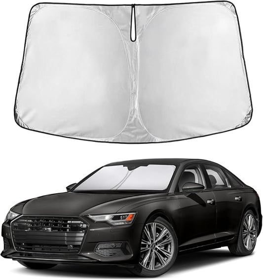 EcoNour Windshield Sunshade Compatible for Audi A6 2019-2023 2024 2025, Sun Visor for Front Windshield & Window Sun Shade Cover, UV Heat Blocker & Protector, Car Accessories