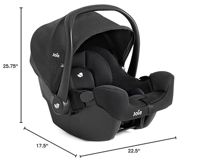 Joie Baby, Rue Lightweight Infant Car Seat & Anti-Rebound Base, Side-Impact Protection, 5-Point Harness, and UPF 50+ Canopy for Newborns and Infants (Shale Dark)