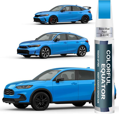 Boost Blue Pearl(B-637P) Touch Up Paint Compatible with Honda, Car Paint Pen Scratch Repair Two-In-One Touch Up Paint, Premium Car Scratch Remover for Deep Scratches