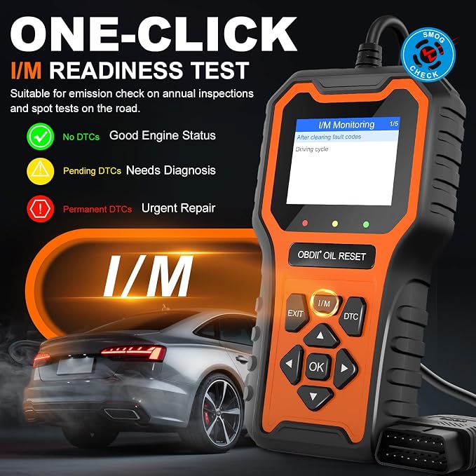 OBD2 Scanner, Code Reader OBDII Scan Tool for Check Engine Light/Oil Light Reset, Fast and Accurate Fault Diagnostic Scan Tool for Car 1996+, 2.8'' Color Screen