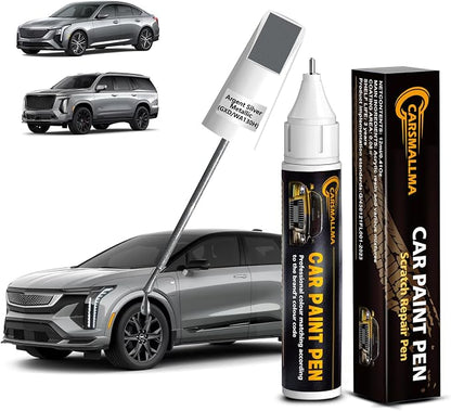 Argent Silver Metallic(GXD/WA130H) Car Touch Up Paint for Cadillac, Color Accurate Car Paint Scratch Repair Pen Kit Quick & Easy Fix Vehicle Chips and Automotive Nicks Scuff