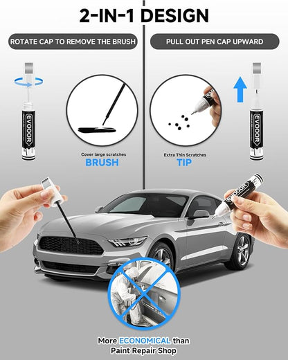 UX Ingot Silver Metallic Touch Up Paint for Ford – Exact Match 2 in 1 Paint Pen for Chips and Nicks Repair