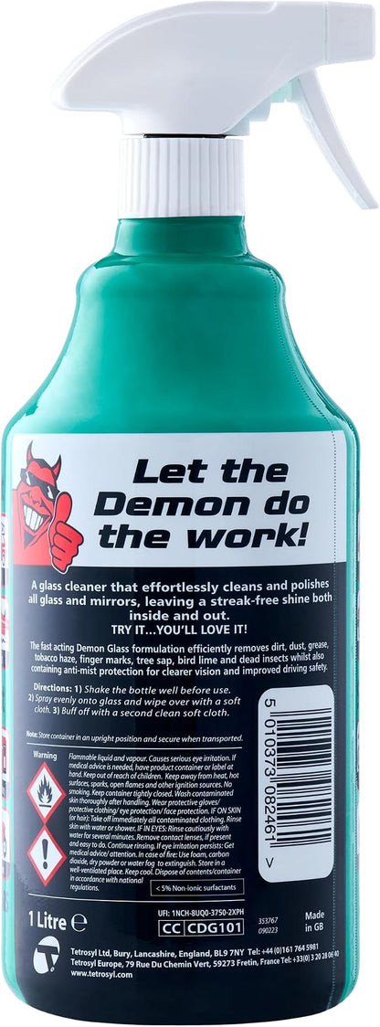 CarPlan Demon Glass 34 fl Oz (1L) - Active Glass Cleaner