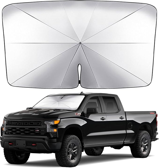 Car Windshield Sun Shade-Sun Ray Reflective Front Window Cover,Foldable Car Sunshade Windshield Umbrella with Bendable Handle for Heat and Sun Protection,Easy to Install for Cars,SUVs,Trucks and Vans