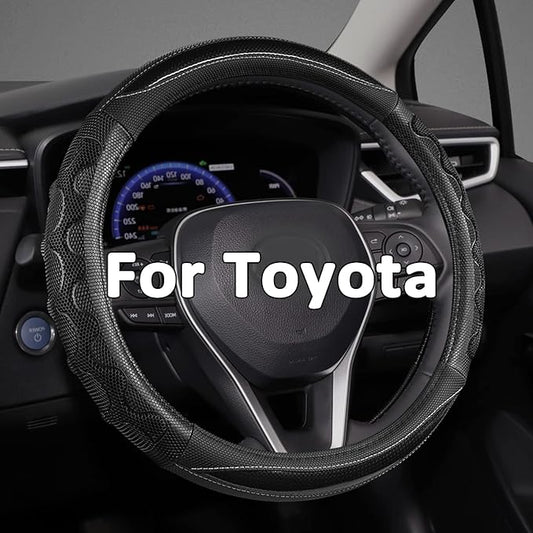 GIANT PANDA Steering Wheel Cover for Toyota, Auto Car Steering Wheel Cover for Toyota Highlander Rav4 Corolla Camry,Standard Size- Black