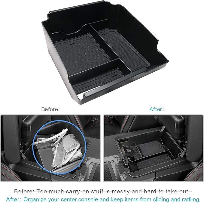 CDEFG Center Console Organizer Tray for 2022 2023 2024 Acura MDX Armrest Tray Storage Box Secondary Insert Coin Container 2022-2024 Acura MDX Interior Accessories (Black Trim)