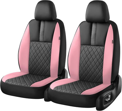 Coverado Car Seat Covers Front Pair, Automotive Leather Seat Covers for Car，Universal Fit Front Back Seat Cover, Non-Slip Waterproof Breathable Car Seat Protector