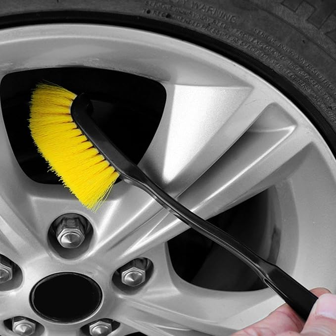 Car Tire Wash Brush - Long Handle Tire Cleaner Brush | Nylon Bristles Wheel Cleaning Brush | Car Detailing Brush Kit