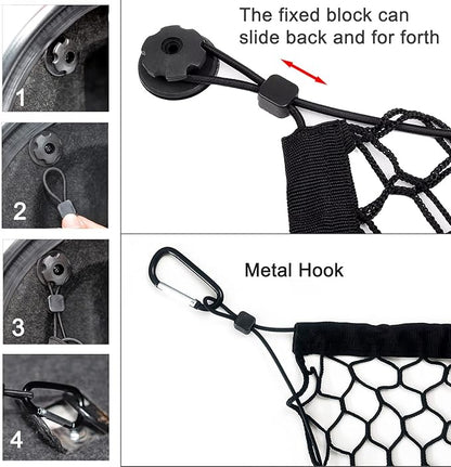 BAILALIBO Cargo Net for Pickup Truck Bed, Adjustable Accessories for Storage Secure Nets, Stretchable Tailgate Net with Hook, Compatible for Chevy Silverado Ford LTZ WT LS F150 F250 (50x18 Inch)