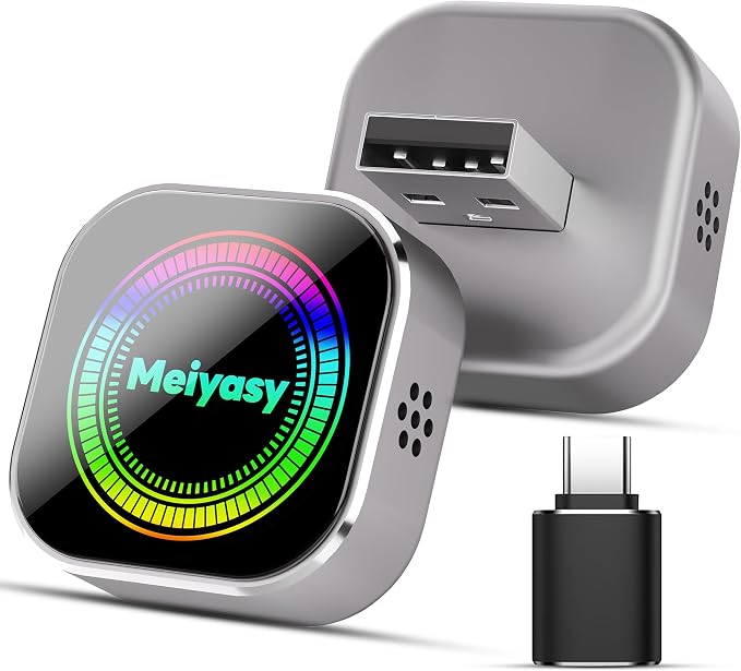 Wireless CarPlay Adapter for iPhone, Silvery | 2026 Upgraded, Compact Mini Metal Shell Design, Plug and Play, Fast and Stable Connection, Apple iOS & Android Compatible