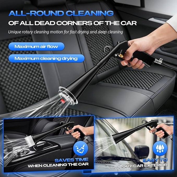 Detailing Car Cleaning Gun Interior Dryer Air Blow Gun, High Pressure Blower Gun, Car Detailing Tools for Quickly Blowing Out Dirt and DustWorking with Air