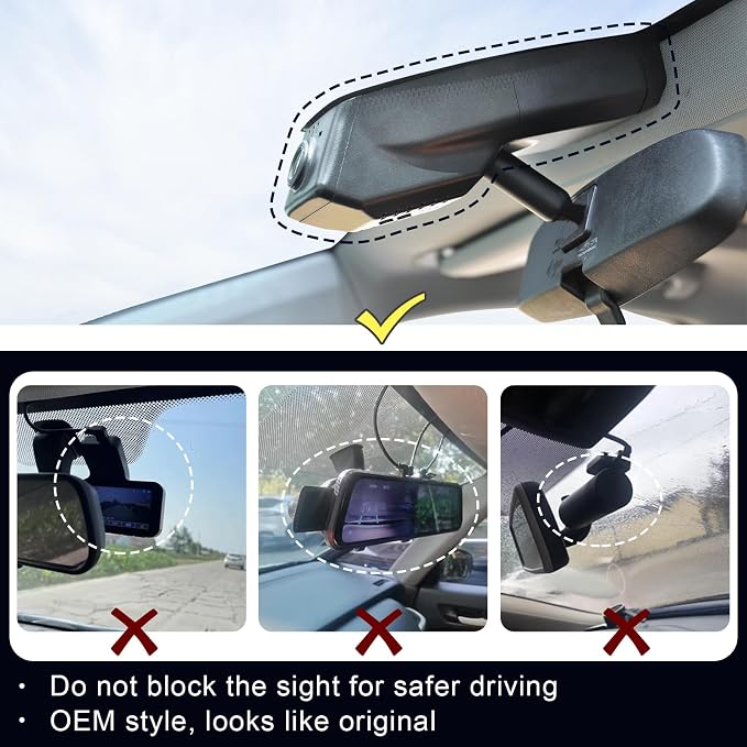 Mangoal Front 4k & Rear 1080p Dash Cam Custom fit for Cadillac XT5 2017-2019 (Model B), UHD 2160P Video, WiFi, App, Loop Recording, Easy to Install, 128GB Card