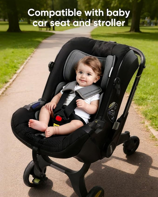 TinlyFinly Infant Insert Compatible with Doona, Graco, Britax, Chicco, Evenflo Car Seat, Adjustable Baby Head Body Support Cushion for Newborn to Toddler, Fits Infant Car Seat and Stroller (Gray)