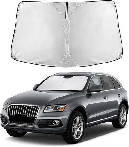 EcoNour Windshield Sunshade Compatible for Audi Q5/SQ5 2009-2015 2016 2017, Sun Visor for Front Windshield & Window Sun Shade Cover, UV Heat Blocker & Protector, Car Accessories