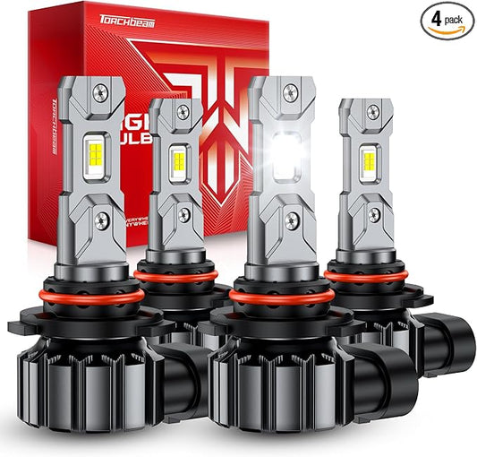 Torchbeam T1S 9005 9006 LED Light Combo, 90000LM 6500K White, 2026 Version, 4-Pack