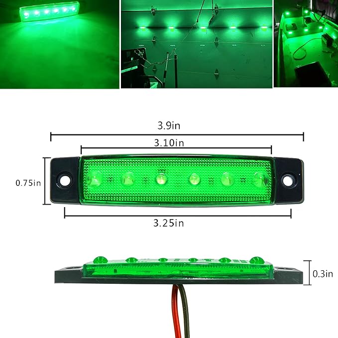 20 Pcs Green LED Rock Strip Lights,Wheel Well Underglow Lighting Kits,Car Rock Lights Exterior Side Marker Lights for Wrangler Truck Golf Cart RV RV SUV Offroad