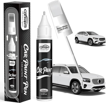 Polar White(149/9149) for Mercedes Benz Touch Up Paint Pen, 2 in 1 Car Scratch Remover with Pen Tip and Brush, Precise Color Match for Car Paint Scratch Repair, Quickly and Easily Fix Chips and Nicks