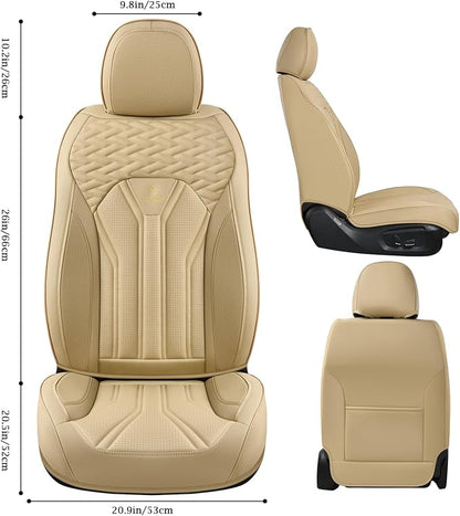 FLORICH Leather Seat Covers, Seat Covers Full Set, Car Seat Protectors 5 Seats, Automotive Seat Covers Fit for Most Cars Trucks-Beige