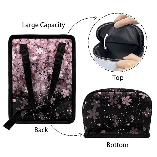 Talayituse Cherry Blossom Print Car Trash Can with Lid, Leak Proof Auto Trash Bag Hanging Vehicle Garbage Can Multipurpose Storage Container for Back Seat Road Trip