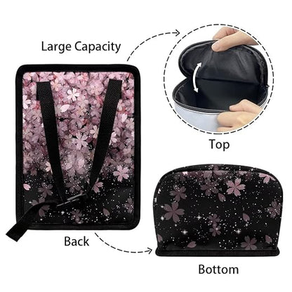 Talayituse Cherry Blossom Print Car Trash Can with Lid, Leak Proof Auto Trash Bag Hanging Vehicle Garbage Can Multipurpose Storage Container for Back Seat Road Trip