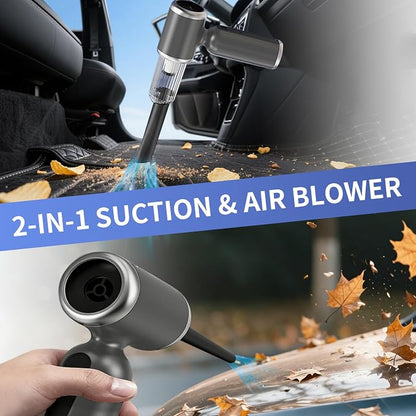 2 in 1 Handheld Car Vacuum Portable Cordless, 2 Speed Handheld Vacuum 25000PA High Power Air Blower & Pump & Air Duster, Mini Hand Held Vacuum Rechargeable for Home, Car, Office, Pet Hair
